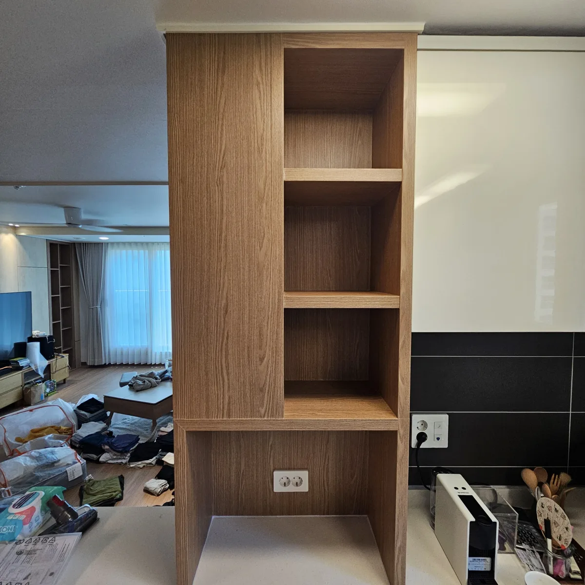 진열장 주문제작 오픈 선반 유리문 제작 설치 시공 전